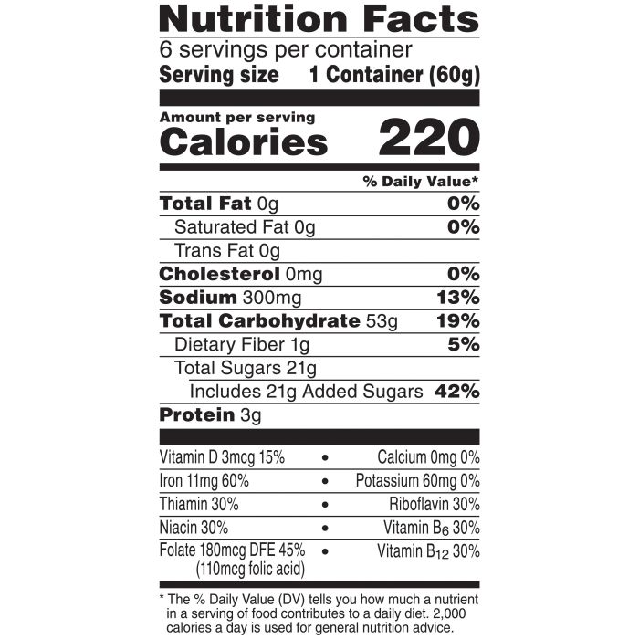 Frosted flakes nutrition facts