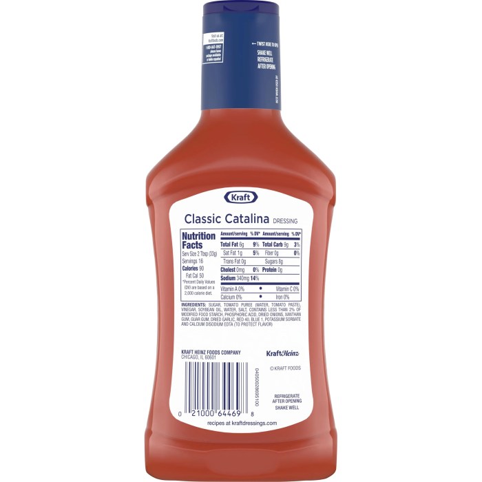 Nutrition facts catalina dressing