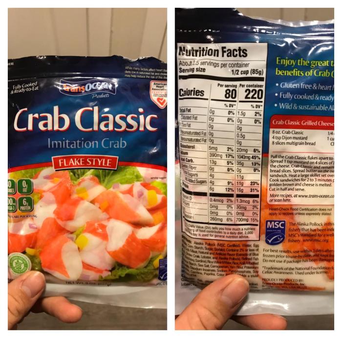 Imitation crab nutrition facts