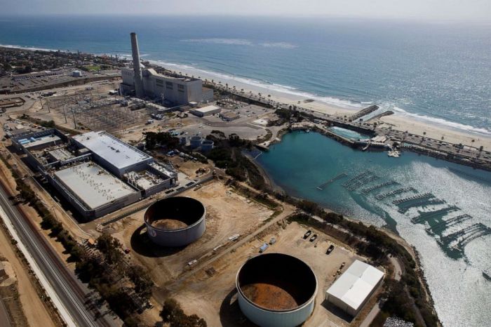 Desalination plant california carlsbad water project aerial seawater mega construction pacific ocean calif largest fuel million technology will authority drought